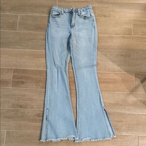 Forever 21 Light Blue Wide Leg Jeans